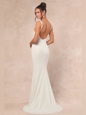 NWT White Backless Mermaid Wedding Dress Medium